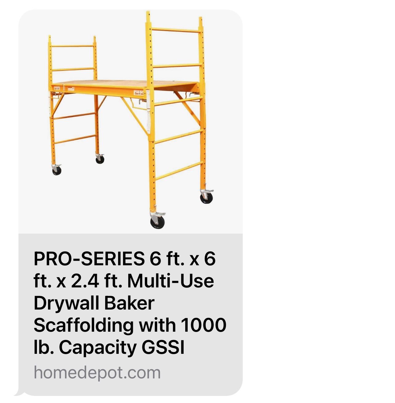 Multi-Use Drywall Baker Scaffolding
