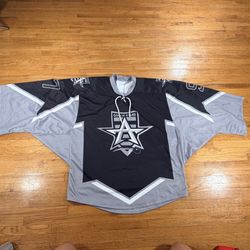 Goalie Stars Woolcott 97 Hockey Jersey Adult Large Black Gray Lace-Up