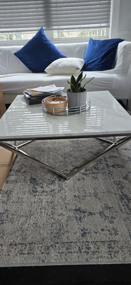 Marble Top Coffee Table And Side Table