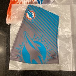 Face masks 3 Dolphins & 1 Miami Heat, Brand New Never Worn