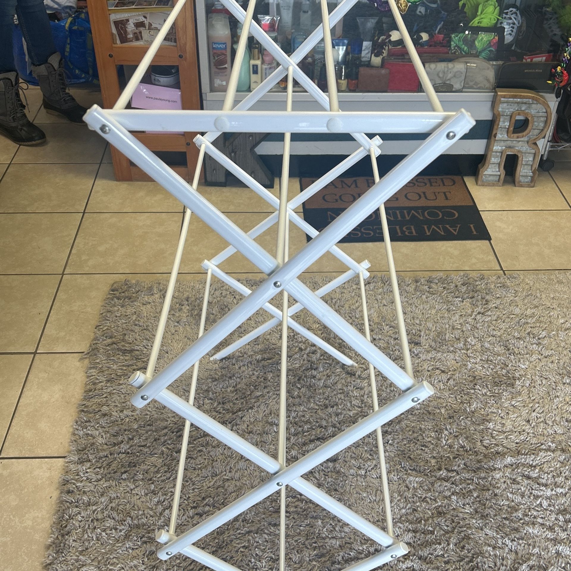 3 Tiers Foldable White Clothes Drying Rack