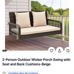 2 Person Outdoor Wicker Porch Swing