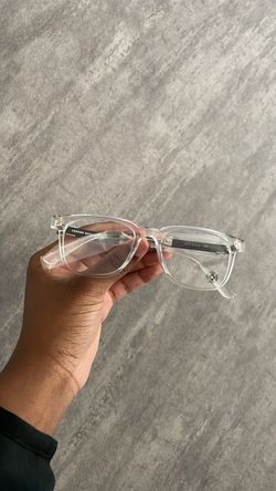 Clear Chrome Heart Glasses