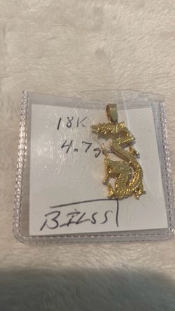 18K Gold Dragon Pendant 4.7g