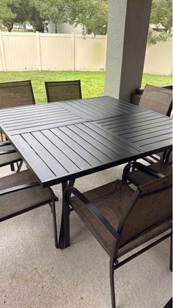9-Piece Outdoor Metal Patio Dining Set (Like New)