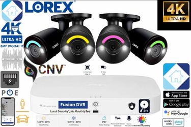 Lorex Fusion 4K NVR 16 Camera Capable 8 Wired + 8 Fusion 2TB Wired & 4 Cameras