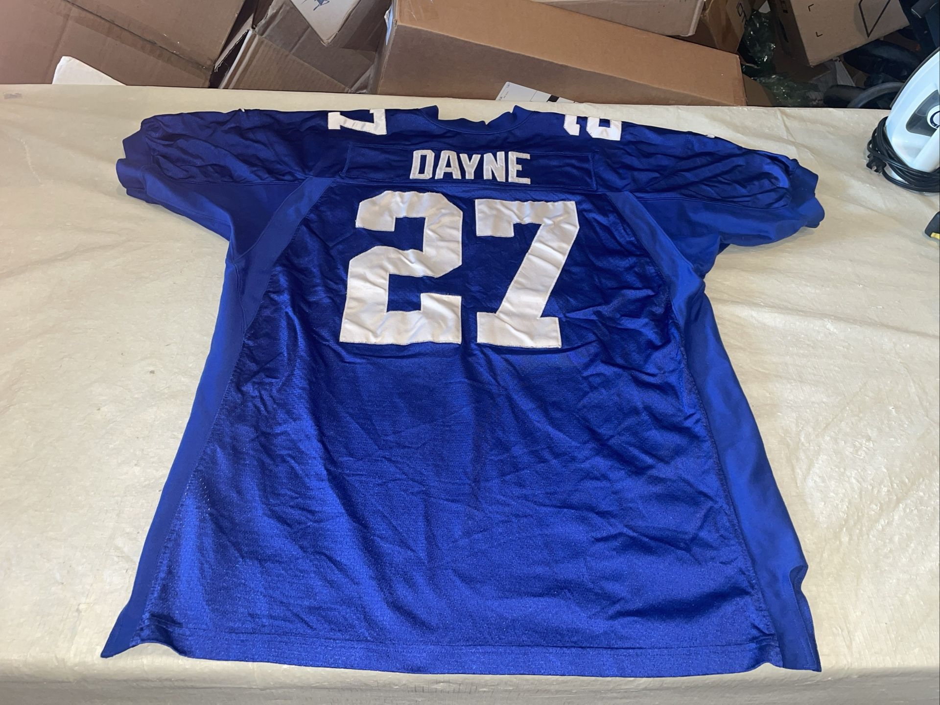 Authentic Nike Ron Dayne New York Giants Jersey Mens 56 Blue NFL Sewn Clean Vtg