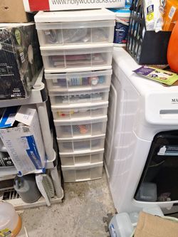 9 drawer art organizer with various art suplies