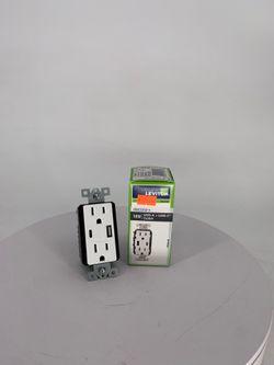 Leviton 18W USB Type-A/C in-Wall Charger with 15A Tamper-Resistant Outlet, USB Charger for Smartphones, Not for Laptops, T5638-W, White