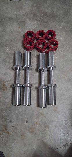 4 Olympic Dumbbell Handles + Quick-Release Collars