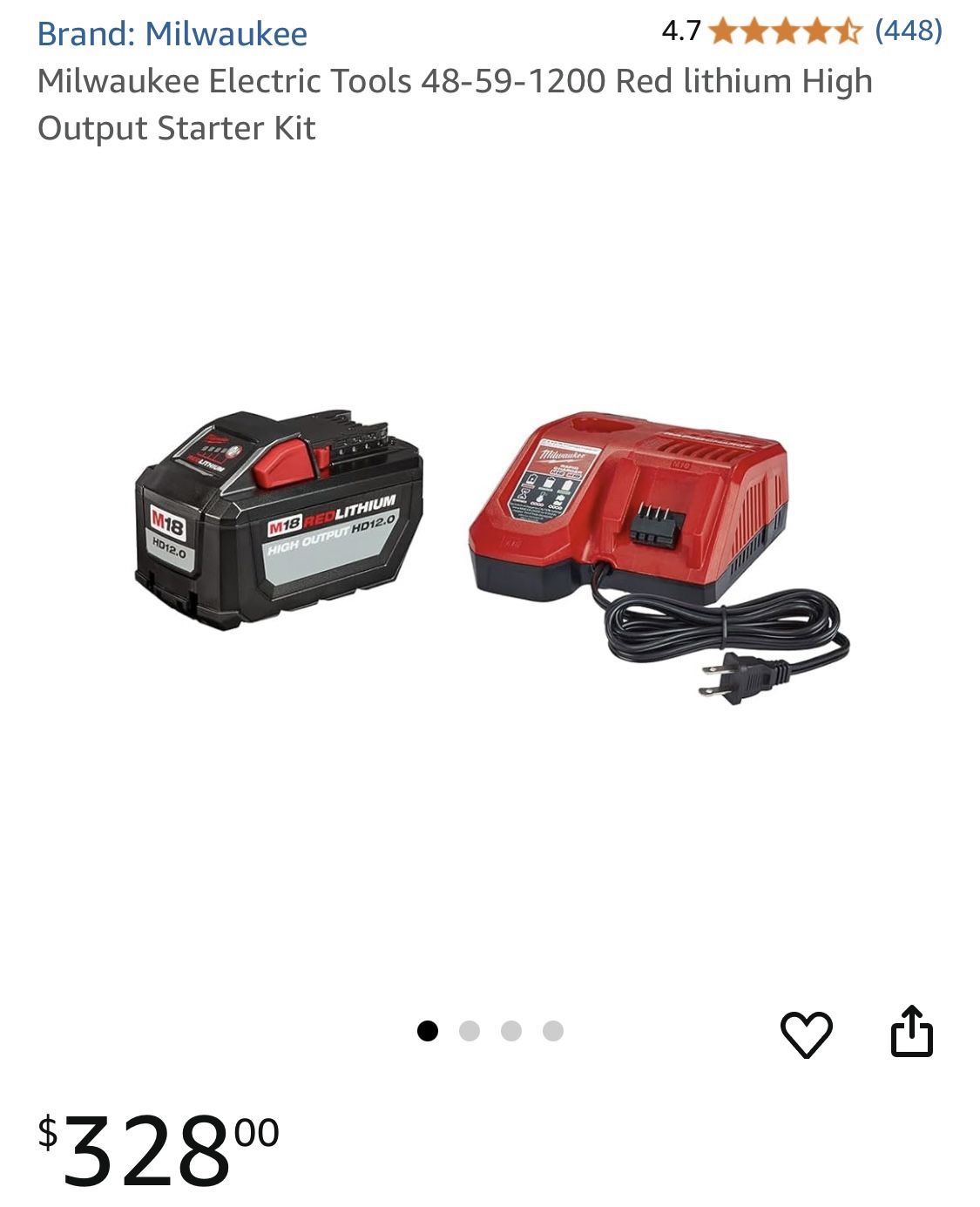Milwaukee High Output Battery And Charger