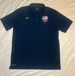 Men's Nike Navy Team USA Olympic Rings Varsity Performance Polo,Navy  Blue,Large