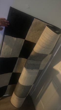 White And Black Rug For The Front Room