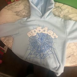 Sp5der Web Hoodie Sky Blue