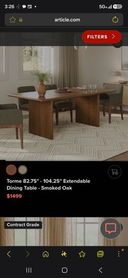 Torme dining table by Article Smoked Oak