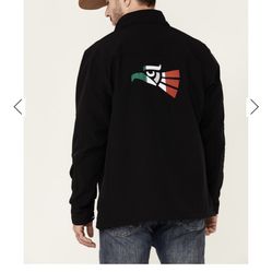 CODY JAMES CORE MEN'S MEXICO EMBROIDERED SLEEVE LOGO ZIP-FRONT STEAMBOAT JACKET
