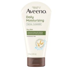 Aveeno Daily Moisturizing Facial Cleanser with Soothing Non-GMO Oat, Hydrating Face Wash for Soft & Supple Skin, Free of Parabens, Sulfates, Fragrance