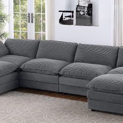 Corduroy Sectional Cloud Sofa