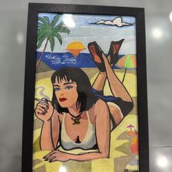 “Boujee Beach B——“ 1/1 Original Framed 