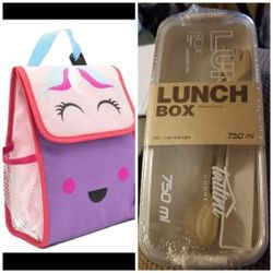 Kids Lunch Bag & Lunch Box - Insulated Unicorn Lunch Bag Kids with Water Bottle Holder 