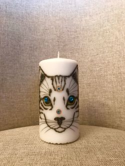 Beautiful cat candle