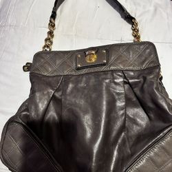 Marc Jacobs Calfskin Leather Mix Quilted Hobo Bag