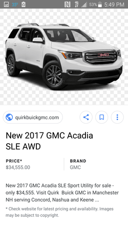 2017 GMC Acadia SLE hood and Grille and more
