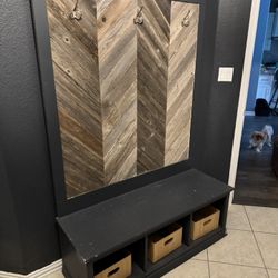 Hall Tree, Coat Rack and Foot Bench With Storage