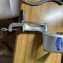 Vintage Hand Crank Food Grater – Aluminum – 2 Cones – Clamp On