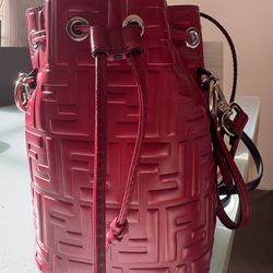 Fendi Red Logo Bucket Bag