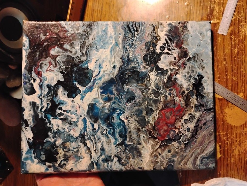 Abstract Flood Style Acrylic Painting 8x10