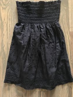 Juicy couture- Size Small Black strapless tunic. Cotton crochet details