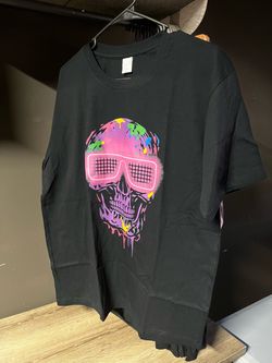Cotton multicolor skull T-shirt M-L