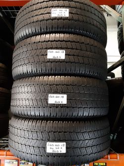 (4) USED TIRES P265/60R18 GOODYEAR WRANGLER SR-A 265/60R18 MATCHING FULL  SET ALL SEASON TIRES 265 60 18 for Sale in Fort Lauderdale, FL - OfferUp