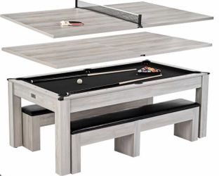 7' Pool Table, Ping Pong, Dining Table - New