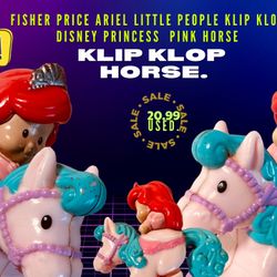 Fisher Price Ariel Little People Klip Klop Pink Horse