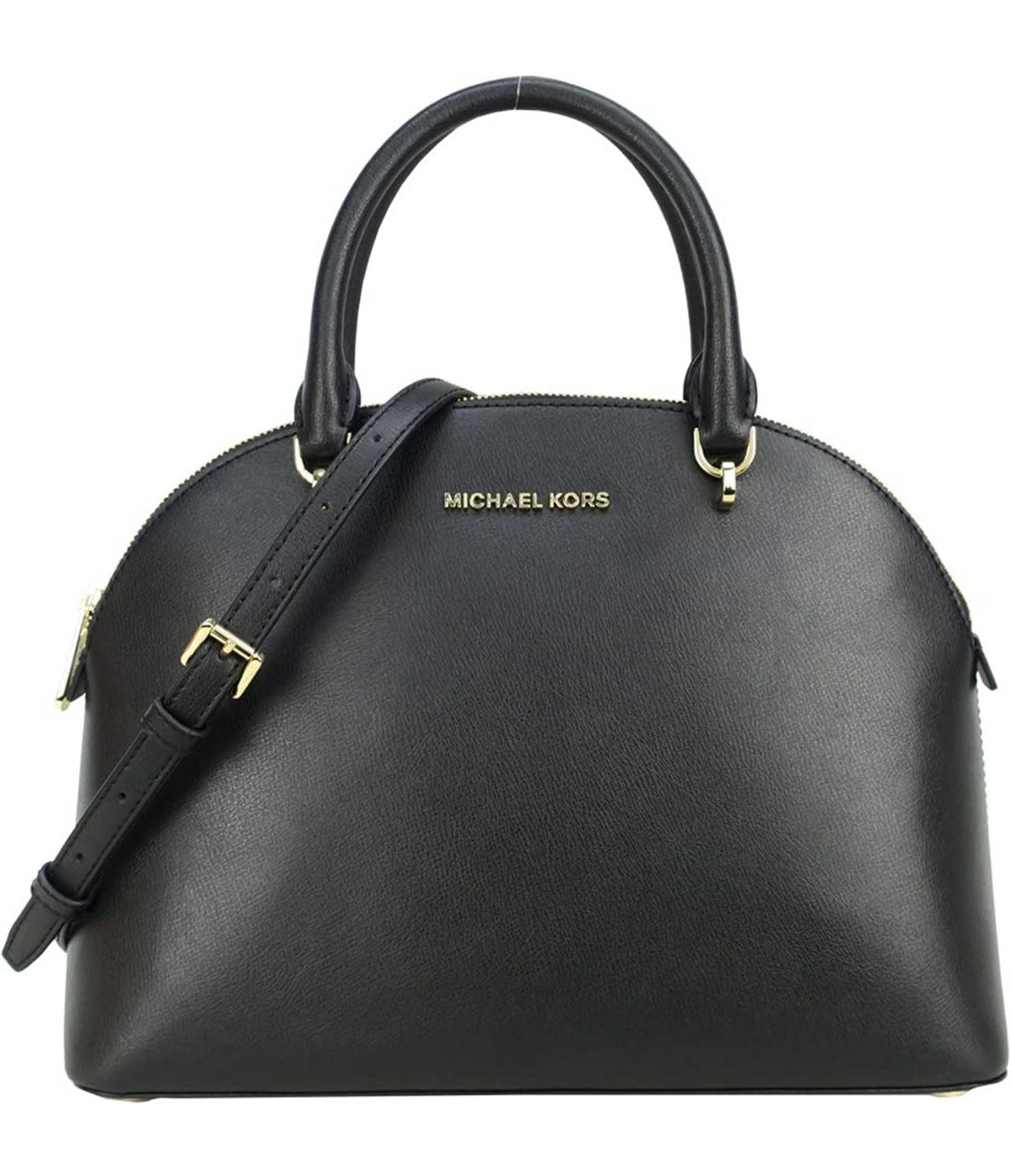Michael Kors Emmy Large Dome Leather
Backpack Purse Black Gold Adjustable Straps Michael Kors Emmy Large Dome Leather Satchel Shoulder Bag  main image 2