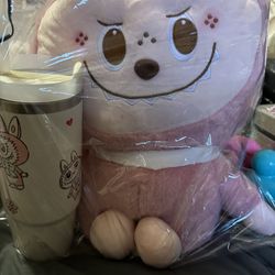 Labubu large plushie plush doll and tumbler set Mother’s Day birthday gift 