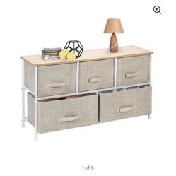 2 Tier 5-Drawer Fabric Storage Table Organizer Display Dresser(NEW) Measures: 39.4" x11.4”x 21.7"