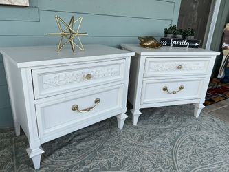 Vintage Hollywood Regency Permacraft Solid Wood Nightstands