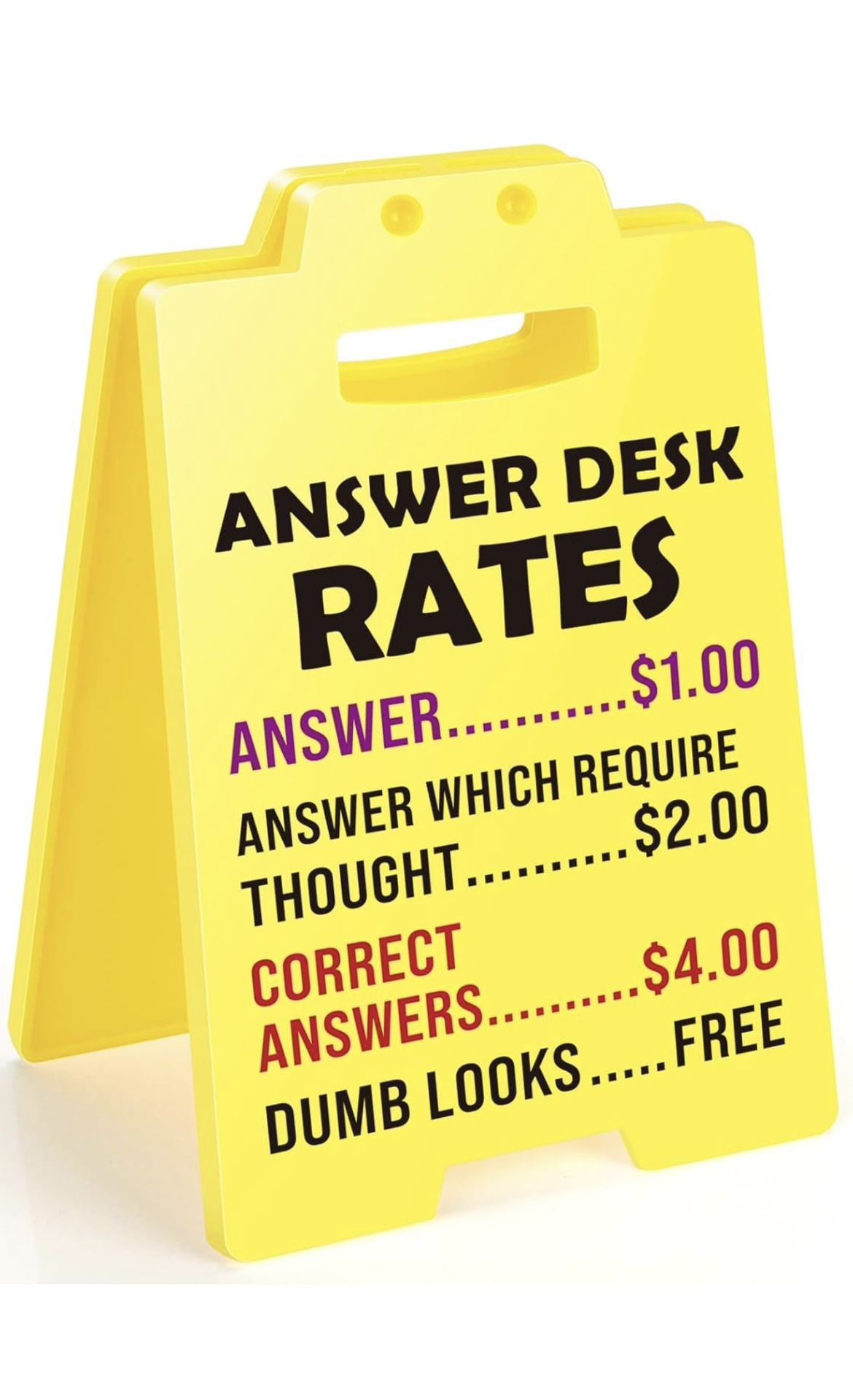Funny Team Office Gifts - Answer Desk Rates Funny Desk Sign, Gag Fun Gift for Coworker Teammate Employee Boss, Office Desk Sign Cubicle Decor for Birt