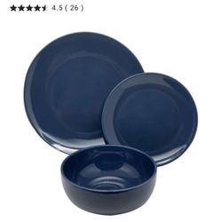 Navy Blue Plates Dining Set