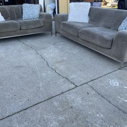 Gray Couch & Loveseat Set