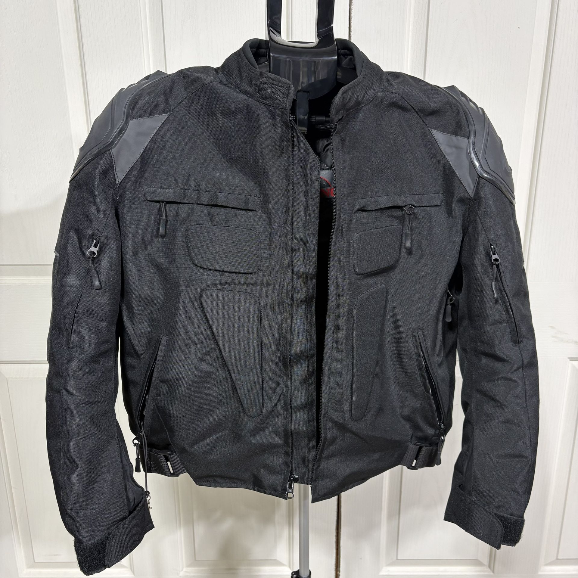 Viking Cycle Padded Motorcycle Jacket Size S Black Armored Vented Reflective