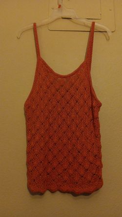 Fashion Nova Orange Knit Tank Top – Size L - Worn Once