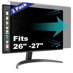 New [2 Pack Computer Privacy Screen Shield Compatible for 26/27 Inch 16:9 Widescreen Desktop Monitor - Anti Glare & Blue Light Filter - Hanging 