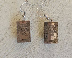 Lovers Tarot Card Earrings, NEW