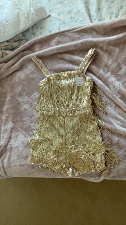 Gold quince surprise dance fringe outfit size xs