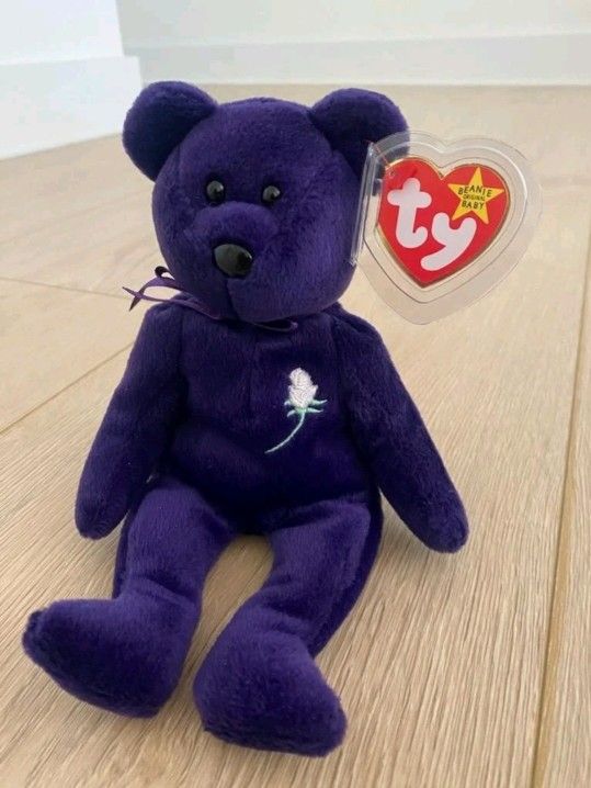 RARE Princess Diana Beanie Baby. Made In Indonesia. P.V.C Pellets