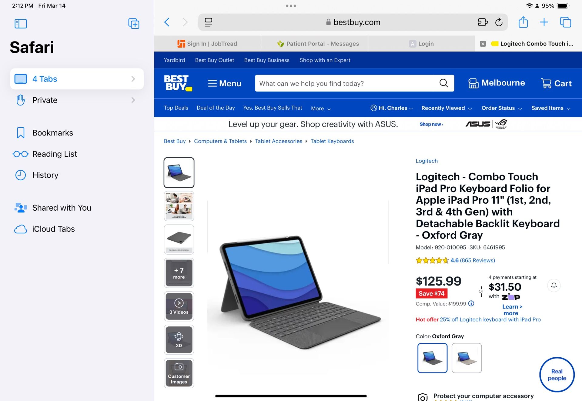Logitech 11” Keypad For Apple iPad Pro/ipad Air